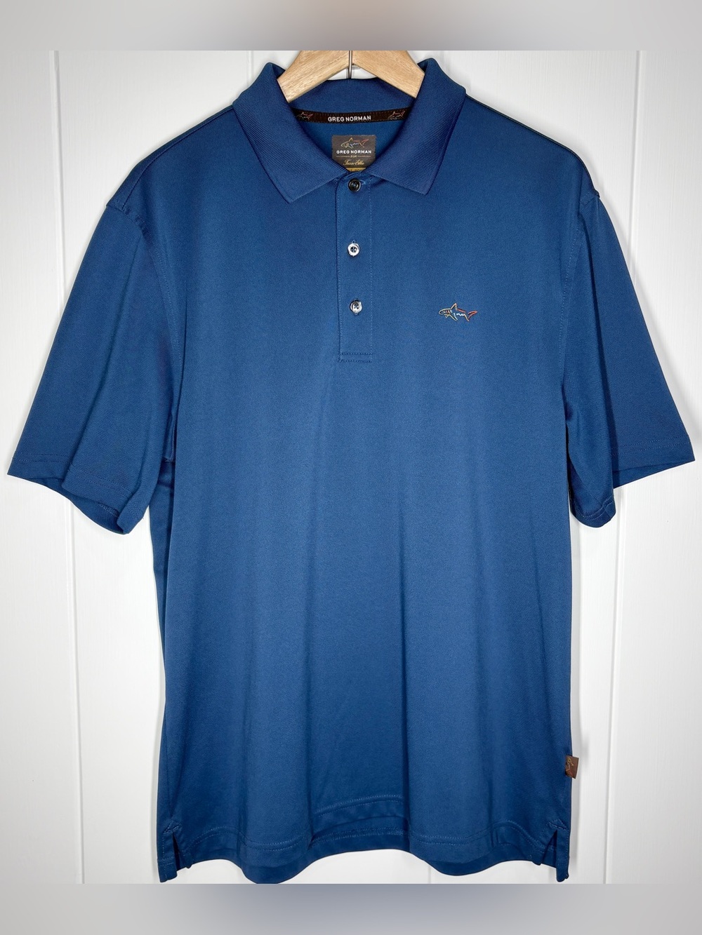Greg Norman Collection Men's Solid Navy Performance Polo Size Blue